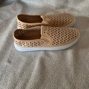 Anna Beige Perforated Rama Slip On Sneaker 8.5